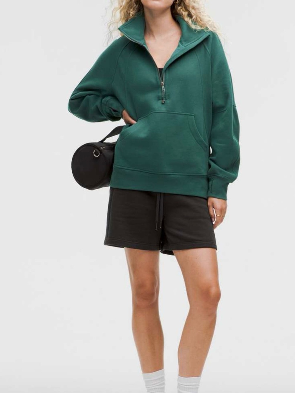 Lululemon Scuba Oversized Funnel Neck Half Zip Long XS/S Storm Teal